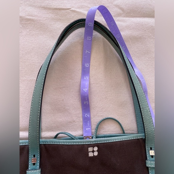 Kate Spade New York Brown Canvas Aqua Leather Casual Mini Tote Bag - Picture 13 of 15